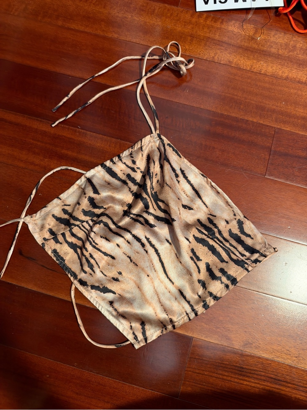 Princess Polly Animal Print Satin Halter Cami Top - Beige Black